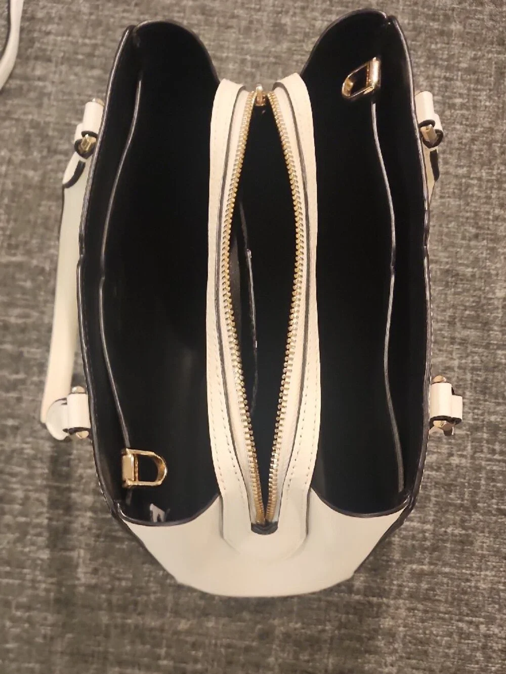 kate spade White Leather Structured Top-Handle Satchel